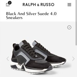 RALPH & RUSSO GS14 Black And Silver Suede 4.0 Sneakers Size 41 NIB Retail €700